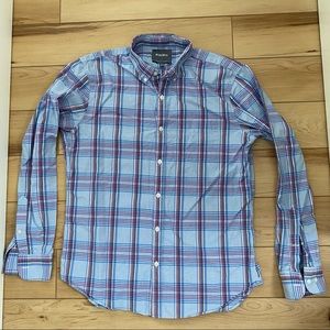 Bonobos - Men’s Plaid Button Up Shirt - Tailored Slim Fit Size Large 100% Cotton